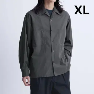 [ 새상품 택 포함 ] UNIQLO U 오픈 카라 셔츠 다크 그레이 XL