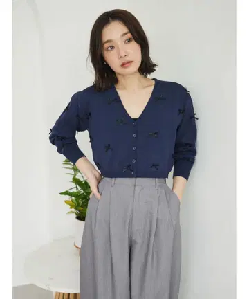 ANDSEARCH 메니 리본 가디건