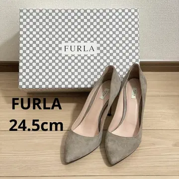 FURLA 스틸레토 펌프스 스웨이드 그레이 36.5 24.5cm