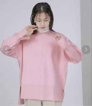 ViS 밀라노 리브 베이직 니트 핑크 스웨터 풀오버