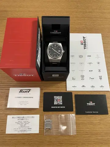 TISSOT 티쏘 PRX 40MM 자동 와인딩 손목시계 블랙 다이얼 블랙