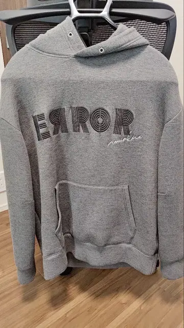 ERROR 그레이 오버 사이즈 후드티 M