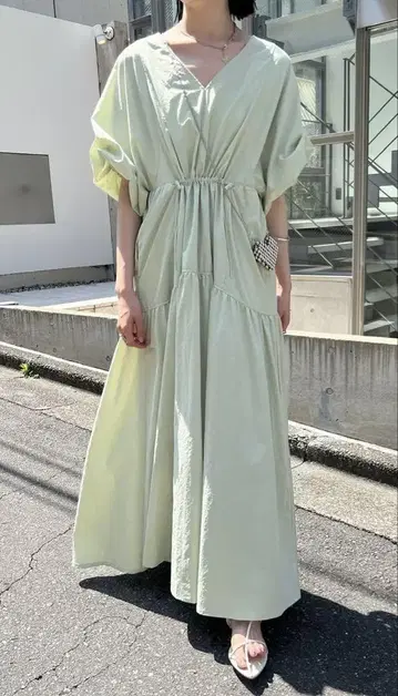 mystic 드로스트 개더 원피스