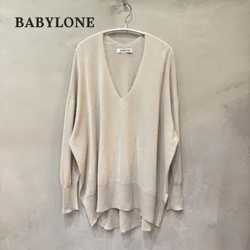BABYLONE 바빌론 V넥 변형 돌먼 풀오버 니트 베이지