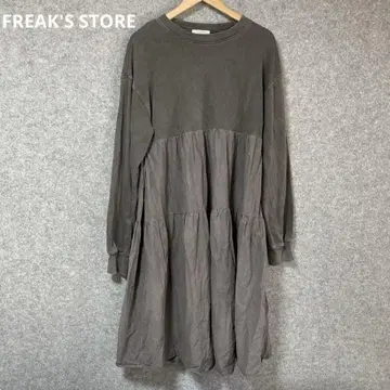 FREAK'S STORE 그레이 긴팔 티어드 원피스