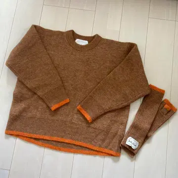 [미사용 새상품] Mila Owen 카멜 니트 스웨터 암워머 포함