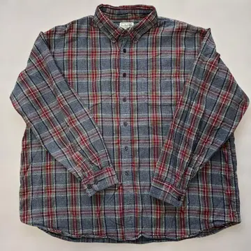 L.L.Bean XXL 긴팔 플란넬 셔츠 그레이/레드 체크