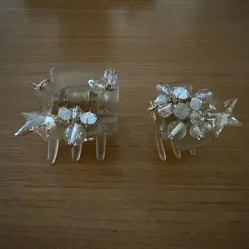 컴플렉스 비즈 클립 대소 세트 베이지 계열