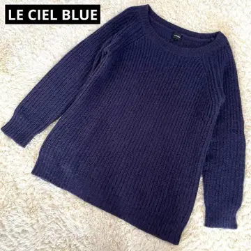 LE CIEL BLUE 루쉘블루 모헤어 혼방 니트 스웨터 네이비