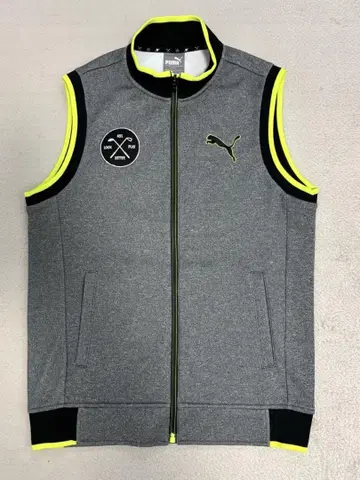 푸마 PUMA 남성용 골프 풀 집업 맨투맨 베스트 그레이 M 사이즈