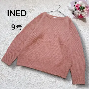 [ 이네드 INED ] 라쿤 너구리 울 니트 풀오버 따뜻한 더스티 핑크