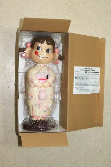 후지야 페코짱 흔들목 기모노 인형 화이트