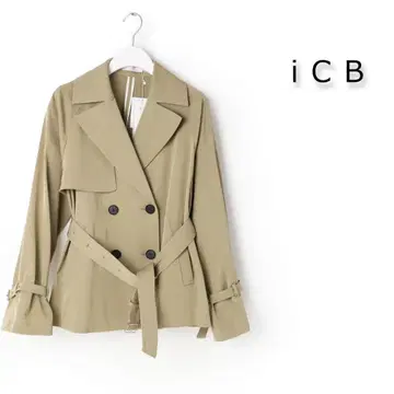 377 새상품 ICB 트리아세 코튼 개버딘 숏 트렌치코트 2