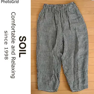 SOIL 60s LINEN 린넨 깅엄 체크 이지 팬츠 소일
