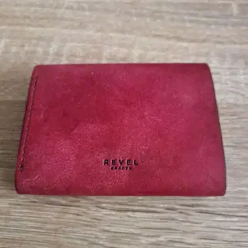 REVEL 빨간색 가죽 접이식 지갑