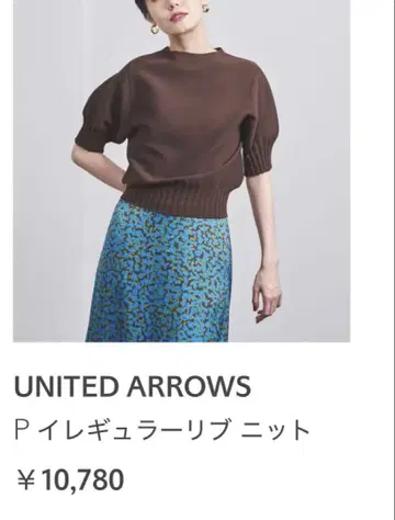 UNITED ARROWS 브라운 반팔 니트