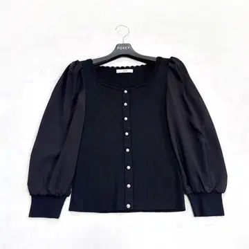 Rene 루네 펄 버튼 니트 이소재 34 블랙