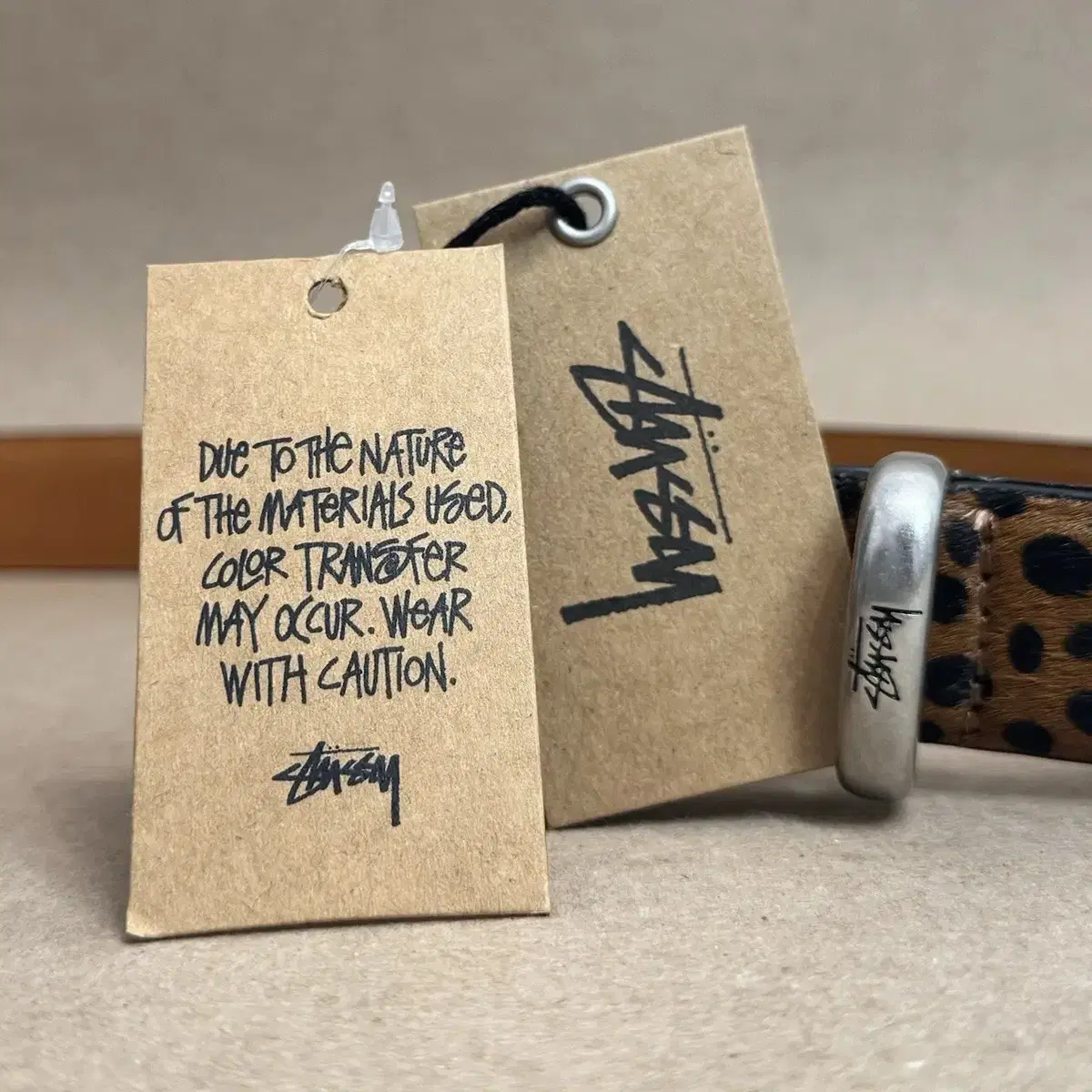 Stussy Bamboo Buckle Belt Hairy Leopard Pattern S/M on Bunjang
