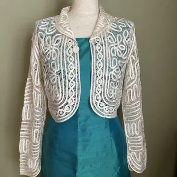 미사용 새상품 실크 가디건 자켓 레이스 포멀