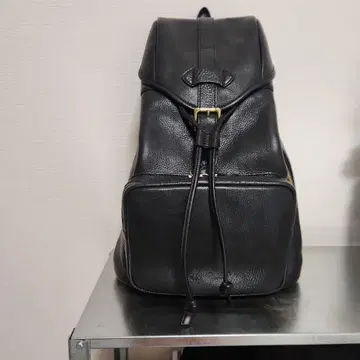 GANZO 블랙 가죽 럭색