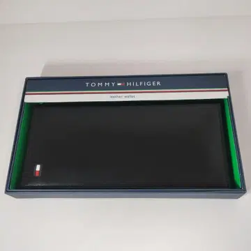 TOMMY HILFIGER 타미힐피거 장지갑 가죽 블랙 박스 포함
