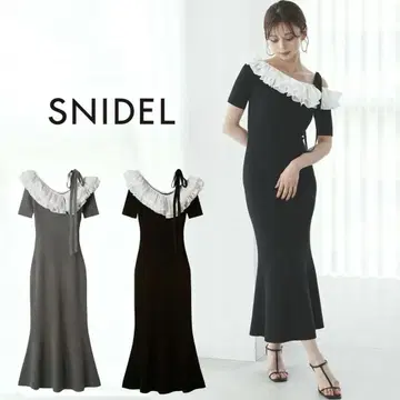 [ 새상품 ] snidel 아지메 플리츠 컬러 니트 원피스