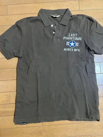 AVIREX 브라운 피케 셔츠 U.S. NAVY