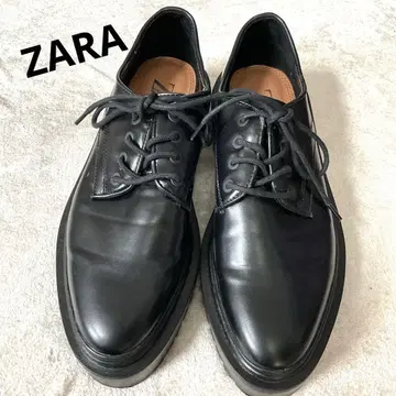 [ ZARA ] 블랙 가죽 통굽 로퍼 38