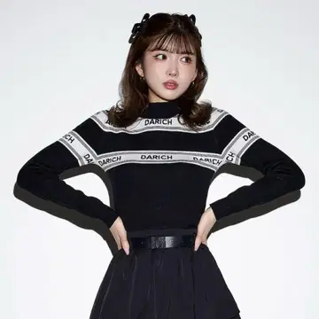 Darich 로고 자카드 니트탑