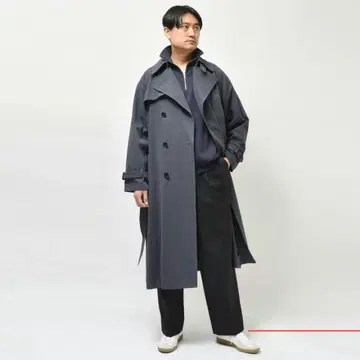 새상품급 YLEVE 이 코튼 개버딘 트렌치코트 네이비 4