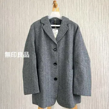 [무인양품] 재생 울 혼방 자켓 코트 M 사이즈 그레이 미사용 새상품