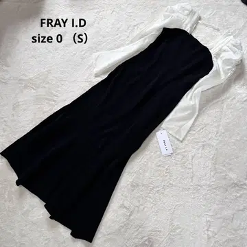 택 포함 FRAY I.D 오간자 슬리브 머메이드 니트 원피스