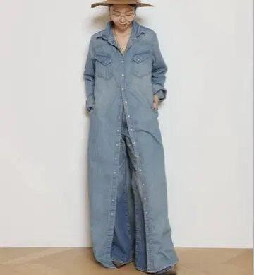 레미 레리프 뮤즈 별주 데님 셔츠 원피스