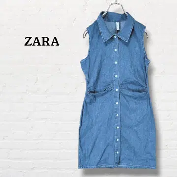 자라 ZARA 슬리브리스 셔츠 원피스 [ M ] 블루 계열