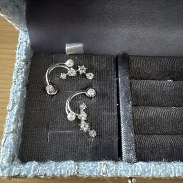 Canal 4C 펄 크리스탈 후프 귀걸이