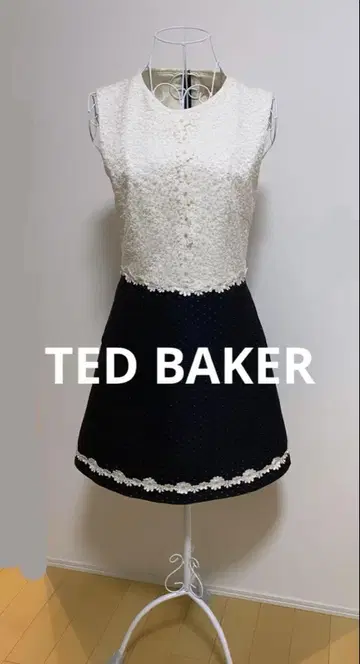 TED BAKER 원피스 무릎 기장 미니 꽃무늬 자수 럭셔리