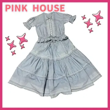 [ 하자품 ] PINK HOUSE 스커트 셋업 블루 계열