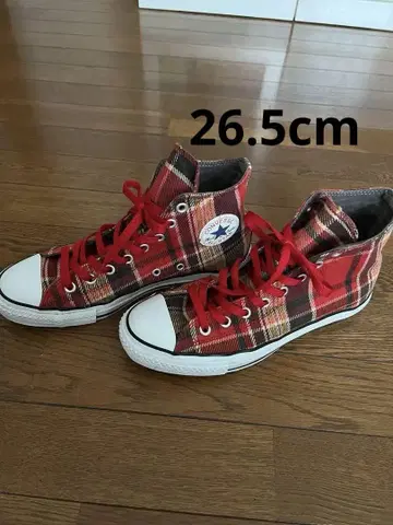 CONVERSE ALL STAR 레드 체크 하이컷 26.5cm