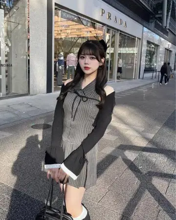 OLIVE des OLIVE 슬리브리스 셔츠 미니 원피스 유이 원피스