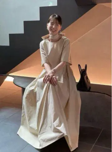 CLANE 와이드 벨트 맥시 원피스