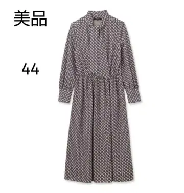 새상품급 언타이틀 빈티지풍 지오메트릭 패턴 보타이 원피스 44