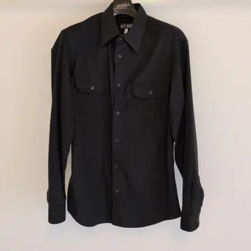 ARMANI JEANS 블랙 포켓 부착 긴팔 셔츠 L 사이즈 이탈리아제
