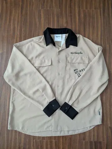 Mark Gonzales 긴팔 셔츠 베이지/블랙