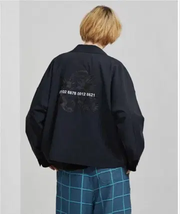 SHAREEF 샤리프 PLAIN WEAVE SWING TOP 블루종