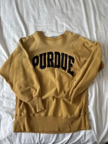 챔피온 90s 리버스 위브 PURDUE 머스타드 컬러 USA