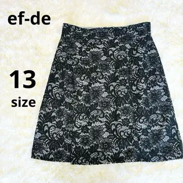 [ ef-de ] 블랙 레이스 플레어 스커트 성인 여성