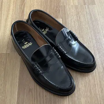 새상품급 리갈 REGAL 블랙 가죽 코인 로퍼 천연 가죽 해외 스트릿