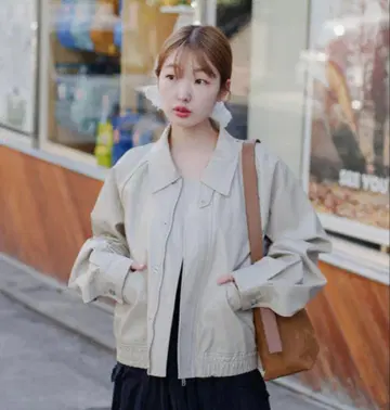 Kastane 인조 가죽 숏 블루종 사이즈 1