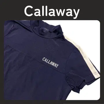Callaway 스트레치 스무스 반팔 모크넥 셔츠 네이비