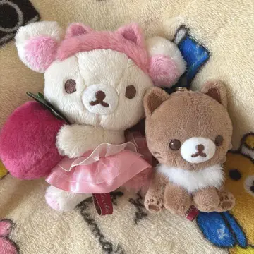 코리락쿠마 캣 & 코코아 캣 매달리기 봉제 인형